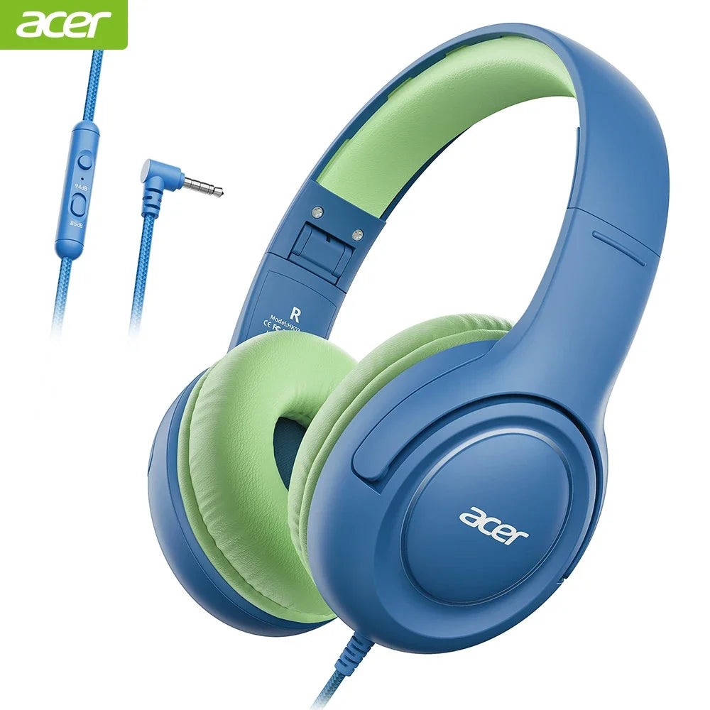 HK03 Kids Wired Headphones with Volume Limiter – Foldable Stereo Headset for School