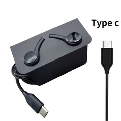 Wired in-ear headphones with 3.5mm jack and Type-C adapter for smartphone use