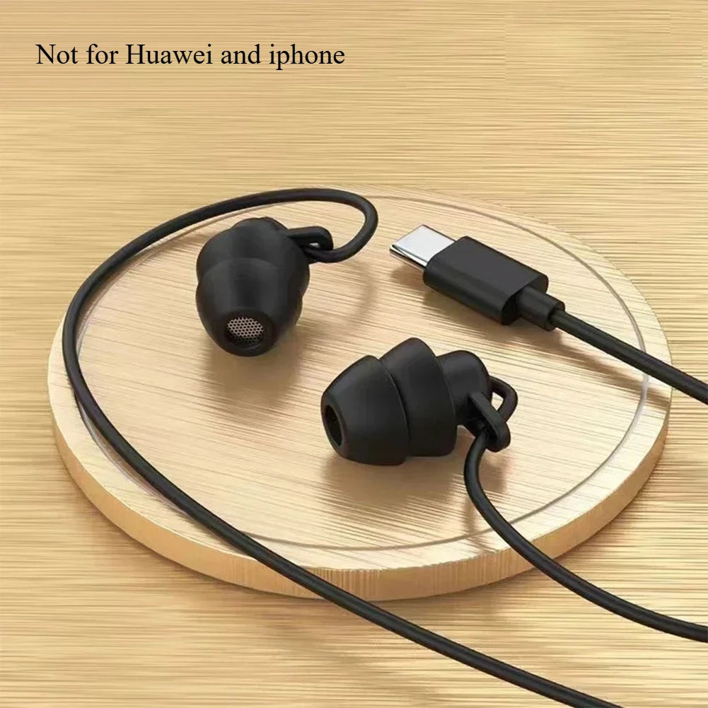 Silicone 3.5mm Jack Wired Headphones With Mic In-ear Sleep Earphones Handsfree With Cable Earbuds In-line Control Headset
