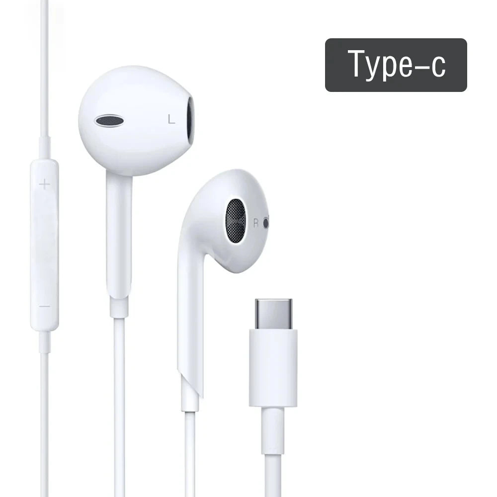 High-Fidelity Wired Headset with Type‑C and 3.5mm Connectivity for iPhone 13/14/15, Samsung, Xiaomi and Tablets