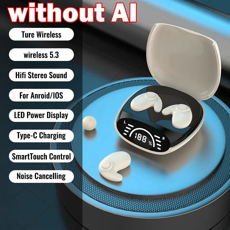 Bluetooth 5.3 AI Translation Wireless Earbuds with HiFi Sound and Noise Reduction – Supports 135 Languages, Sleep Headset