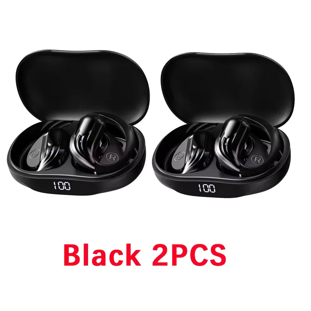 Wireless Bluetooth 5.4 True Earbuds with Mic, Button Control, Noise Reduction, Earhook Design, Waterproof