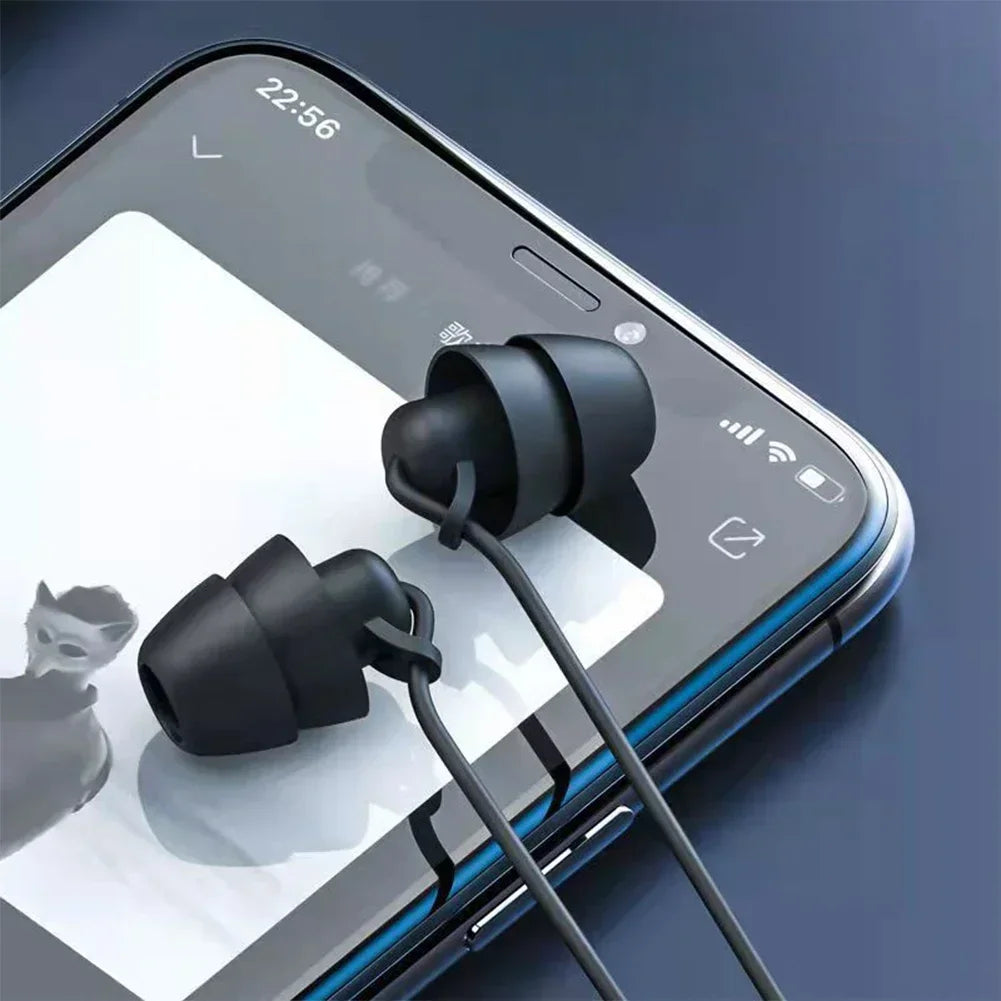 Silicone 3.5mm Jack Wired Headphones With Mic In-ear Sleep Earphones Handsfree With Cable Earbuds In-line Control Headset