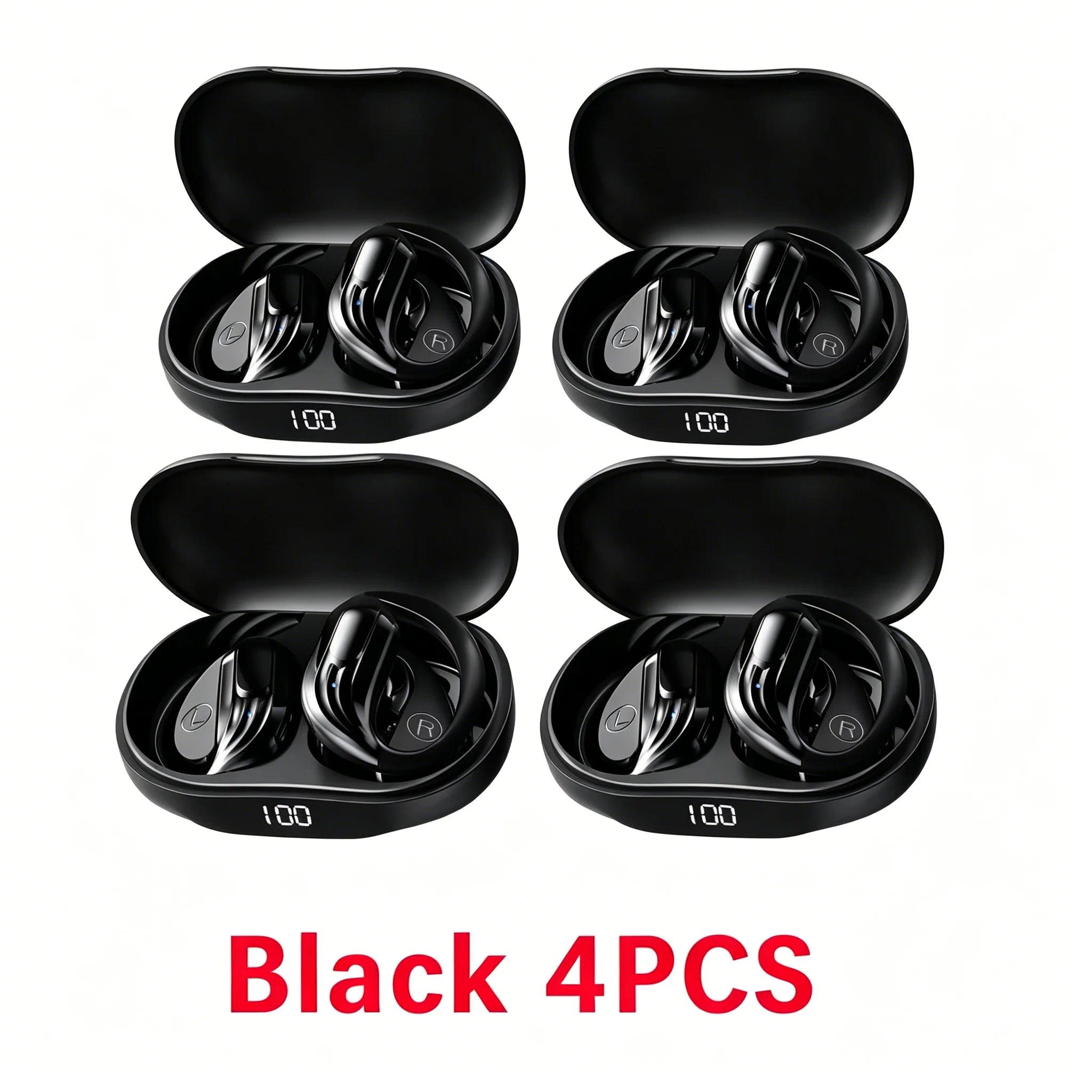 Wireless Bluetooth 5.4 True Earbuds with Mic, Button Control, Noise Reduction, Earhook Design, Waterproof