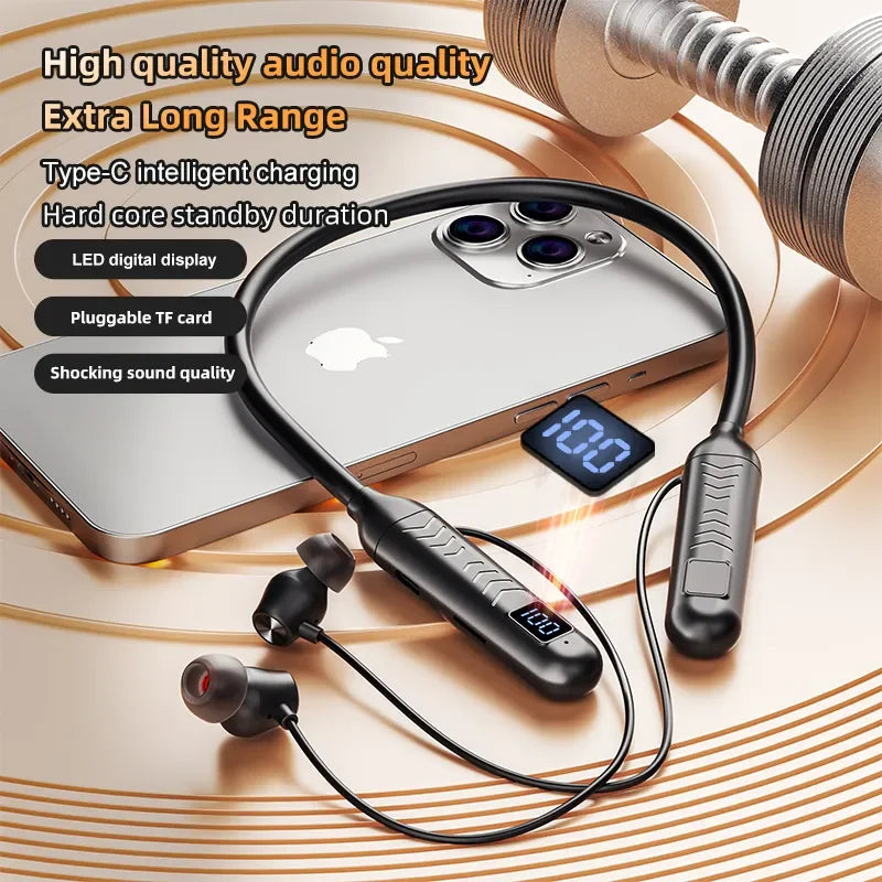 2026 New True Wireless BT Headphones: High Quality, Long Life, Digital Display and Pluggable Memory Card Playback!