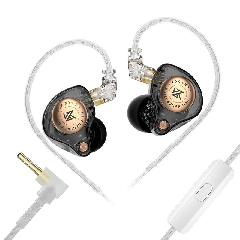 KZ  EDXPRO2 EDX PRO 2 Dynamic in Ear Earphone HIFI Bass Headset 3.5MM Tpre-c Plug Optional 2PIN Detachable Cable