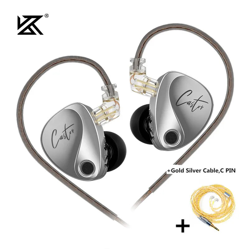 Castor Dual‑Dynamic In‑Ear Hi‑Fi Earphones – Tunable Monitor Earbuds