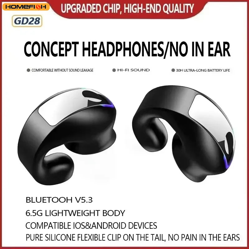 Clip‑On Mono Bone Conduction Earphone with Bluetooth