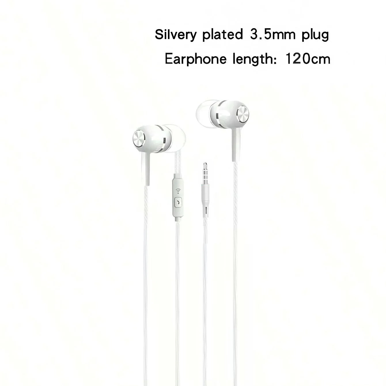 3.5mm Wired In‑Ear Headphones with Microphone, Bass‑Boosted HiFi Stereo Sound and In‑Line Controls – Pack of 1‑8