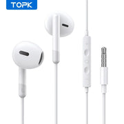 In-Ear Earphones with Volume Control and Microphone, 3.5mm Jack, Universal Compatibility
