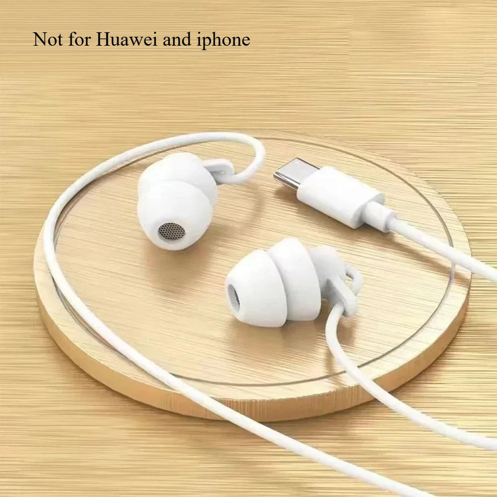 Silicone 3.5mm Jack Wired Headphones With Mic In-ear Sleep Earphones Handsfree With Cable Earbuds In-line Control Headset