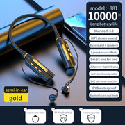 Wireless Bluetooth Neckband Earbuds with Magnetic Design, 10000mAh Battery for Up to 10000 Hours Playback and Noise Reduction