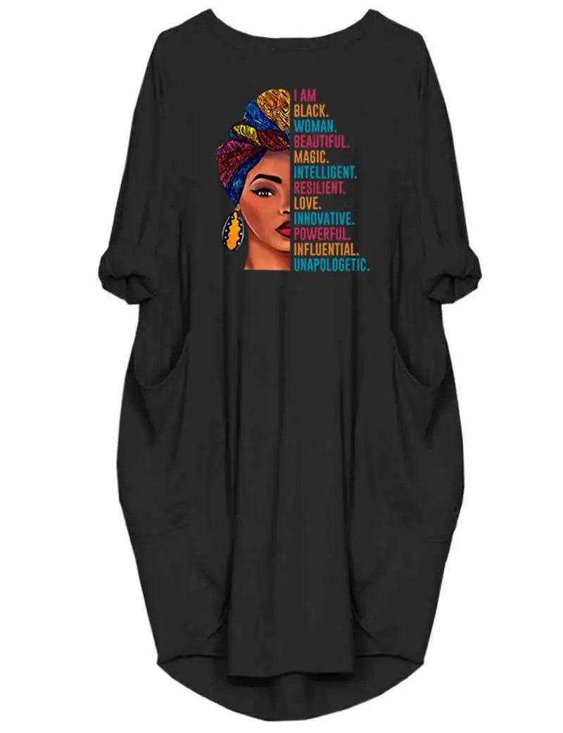Plus Size Women's Short Sleeve O‑Neck Loose Casual Dress