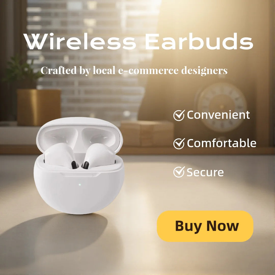 True Wireless Half‑In‑Ear Bluetooth Earbuds with Touch Control, HiFi Stereo, Sport Design