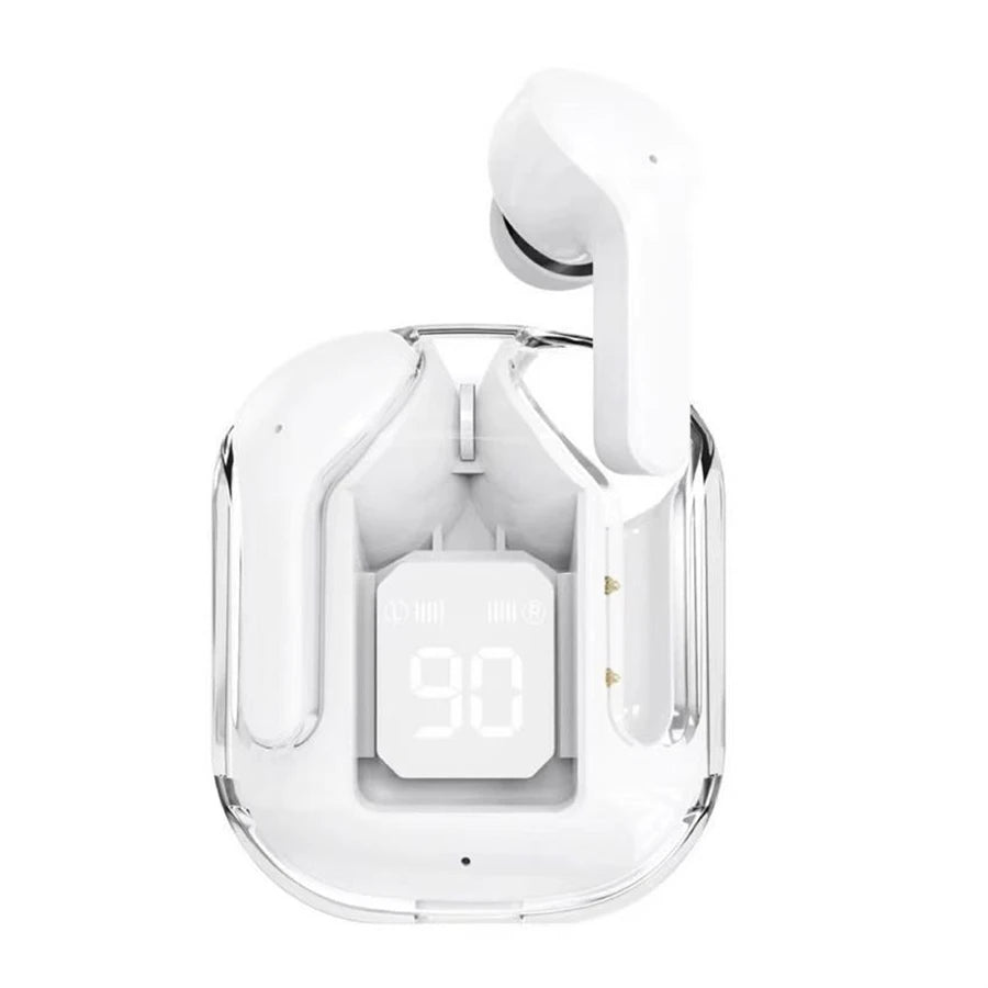 Original T2 Wireless Bluetooth Earphone Transparent HIFI Headphones LED Power Digital Display Stereo Sound Earphones for Phone