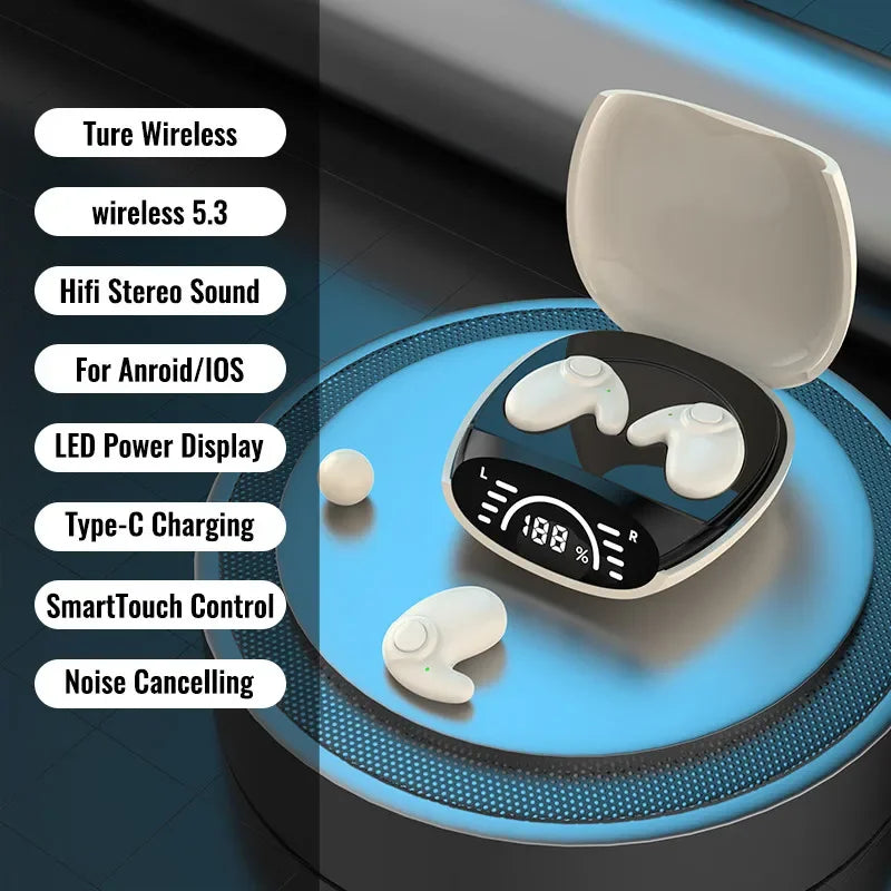 Invisible Mini Sleep Earbuds Bluetooth 5.3, Hi‑Fi Stereo, Sports Noise Reduction, Compatible with Xiaomi