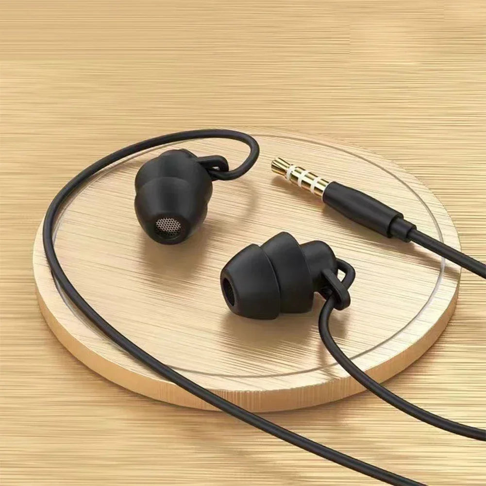 Silicone 3.5mm Jack Wired Headphones With Mic In-ear Sleep Earphones Handsfree With Cable Earbuds In-line Control Headset