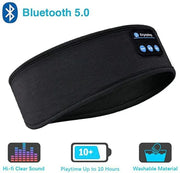 Bluetooth Sleep Headband with Built‑In Earphones and Soft Eye Mask, Comfortable Elastic Design for Side Sleepers
