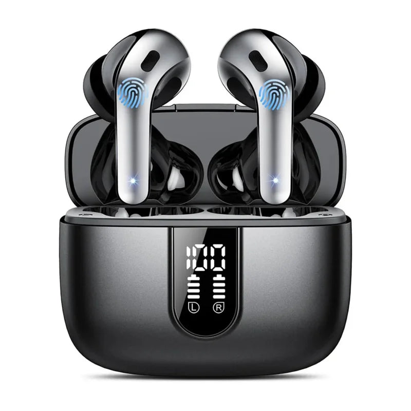 LED Display In-Ear Headphones with Hi‑Fi Stereo Sound, Compatible with Phones and Laptops