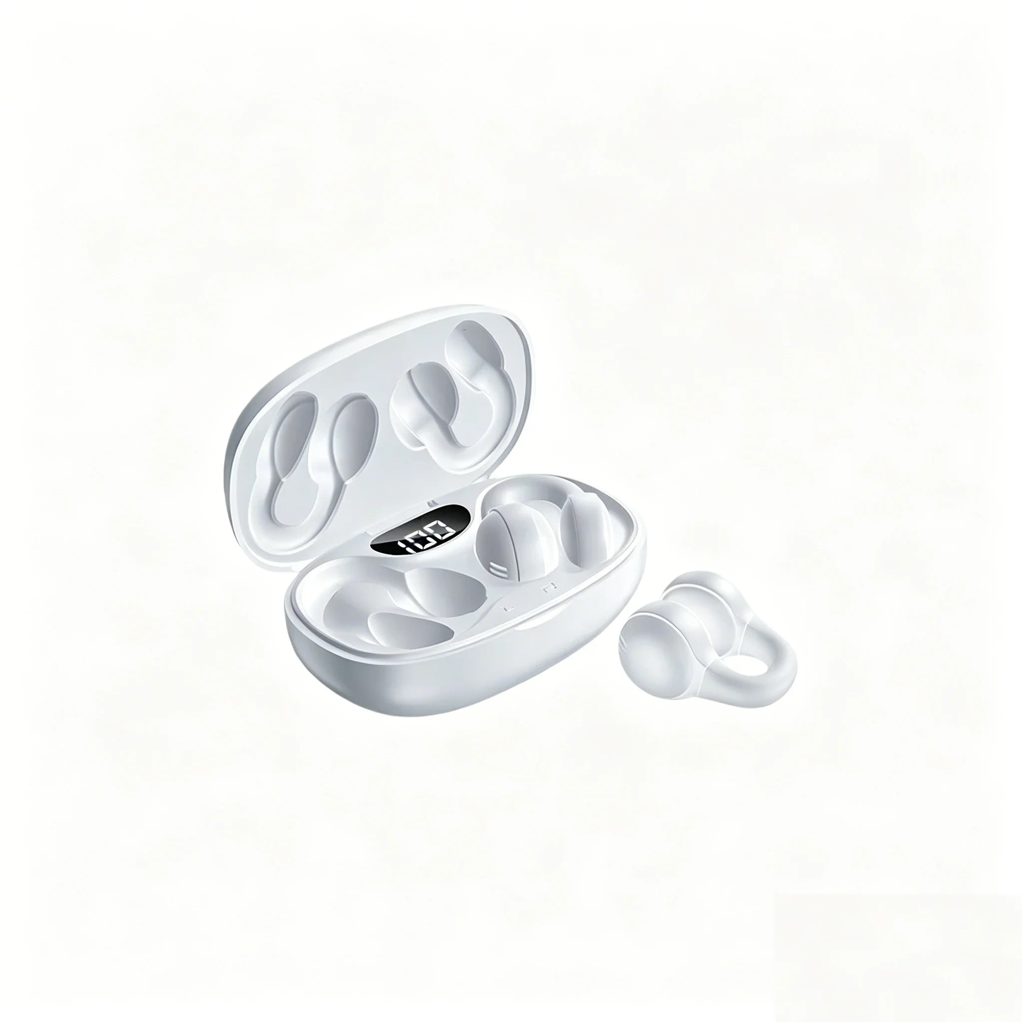 Ultra-Light Bone Conduction Clip‑On Earphones with Low‑Latency Gaming Mode and Digital Audio‑Video Sound