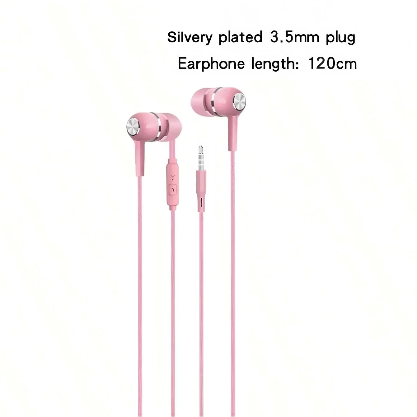 In‑Ear Wired Headphones with 3.5mm Plug, Built‑in Microphone and Inline Bass Control (1‑8 Pack)