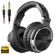 Professional Over‑Ear Wired Studio & DJ Headphones with Microphone, Hi‑Res Hi‑Fi Sound