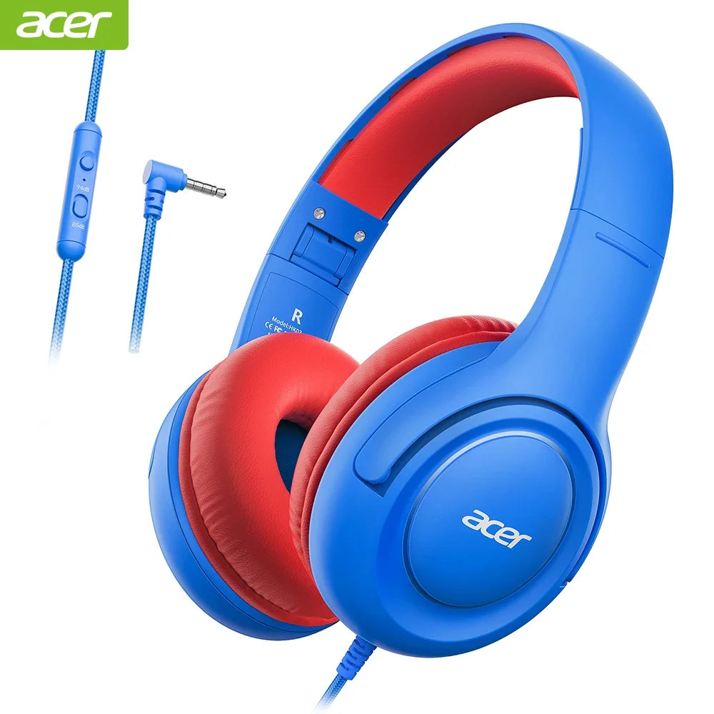 HK03 Kids Wired Headphones with Volume Limiter – Foldable Stereo Headset for School