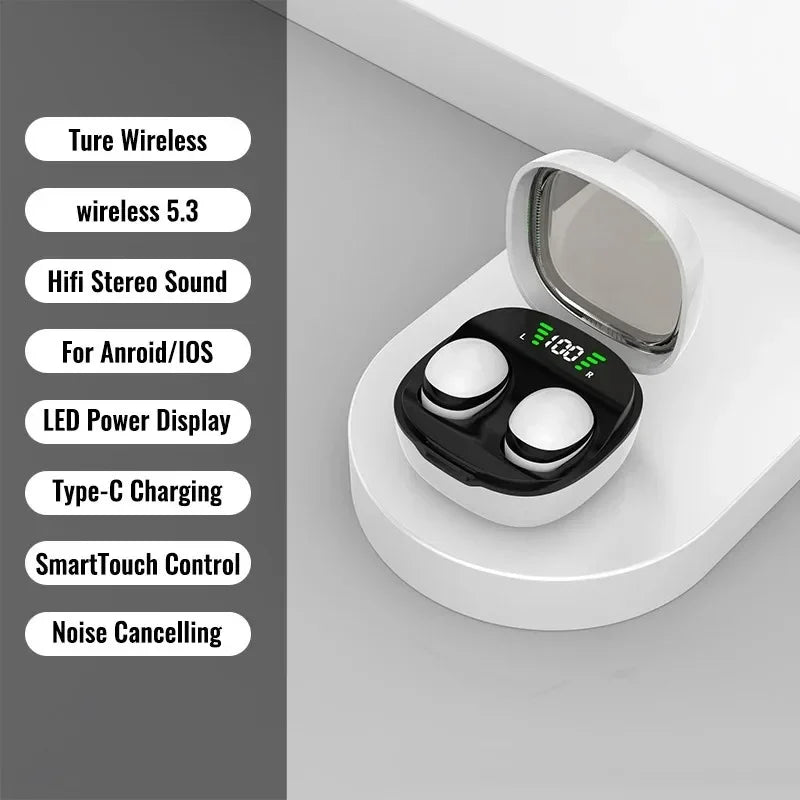 Invisible Mini Bluetooth 5.3 Wireless Earbuds with Hi‑Fi Stereo, Noise Reduction, Waterproof