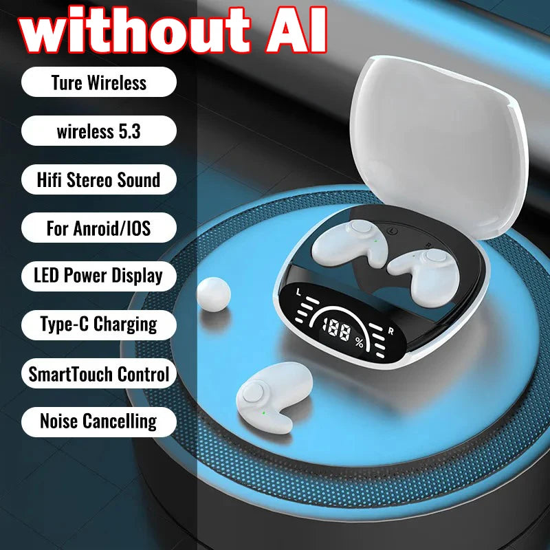 Bluetooth 5.3 AI Translation Wireless Earbuds with HiFi Sound and Noise Reduction – Supports 135 Languages, Sleep Headset