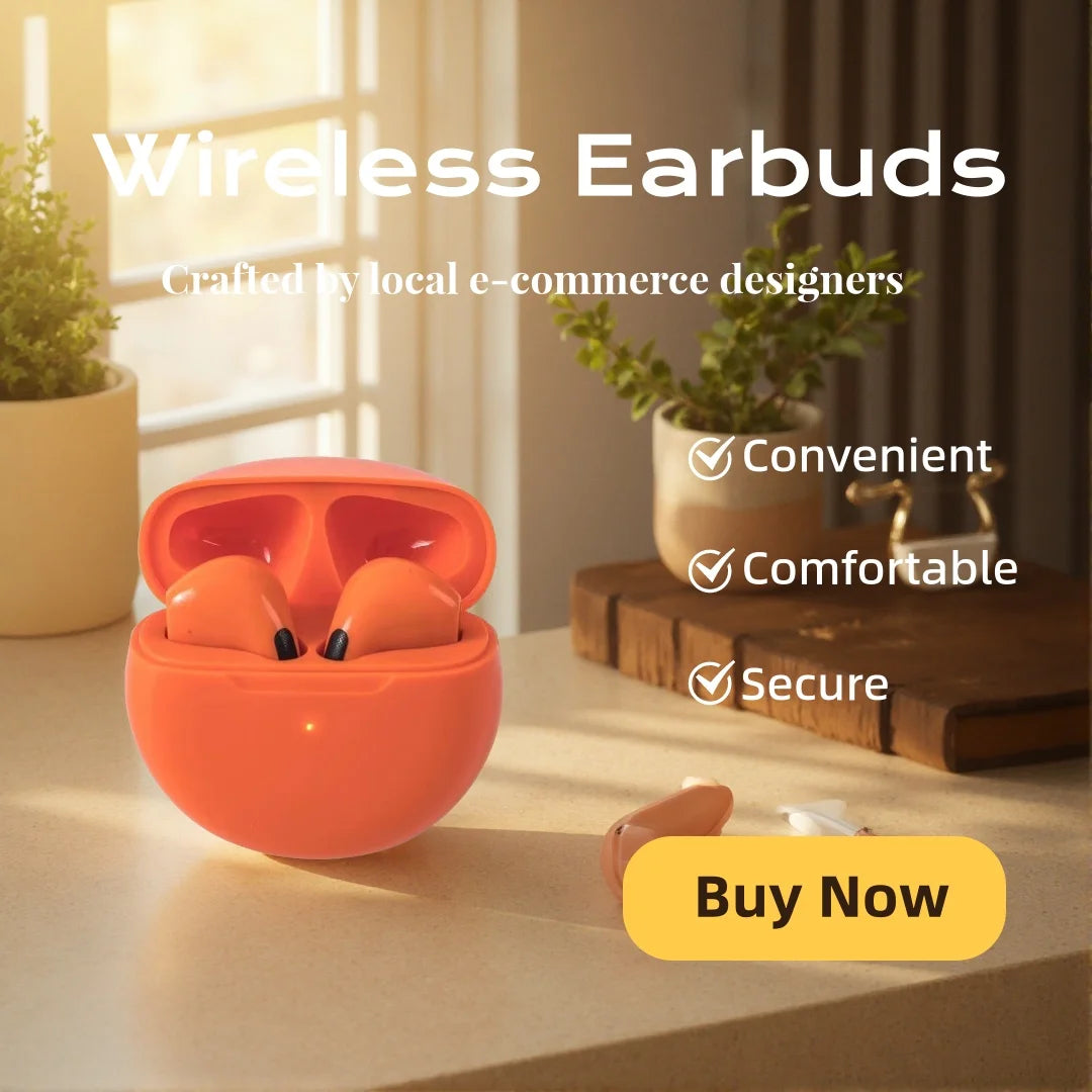 True Wireless Half‑In‑Ear Bluetooth Earbuds with Touch Control, HiFi Stereo, Sport Design