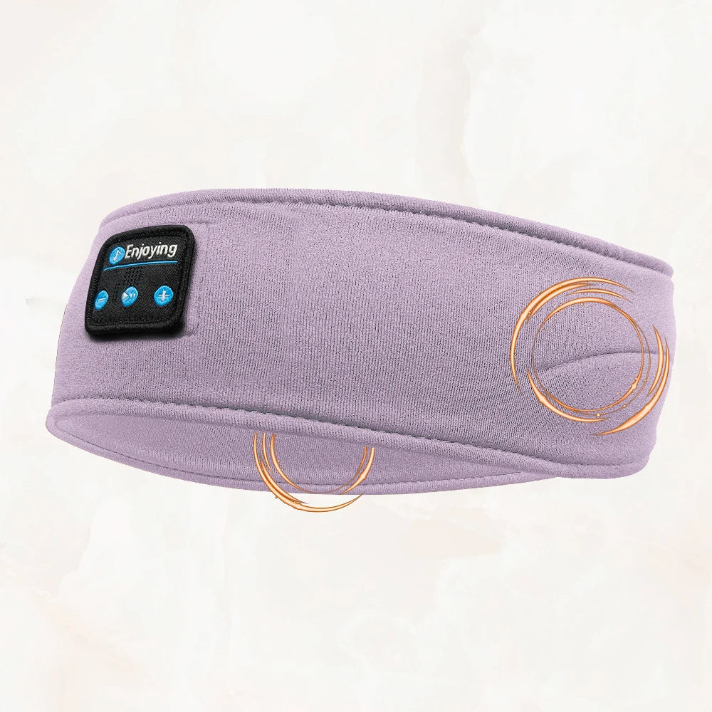 Elastic Wireless Bluetooth Headband with Built-in Earphones and Eye Mask