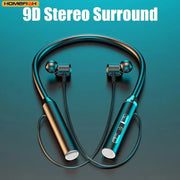 9D Wireless Bluetooth Sport Neckband Earbuds with Magnetic Clip and Built‑in Mic – TWS Design