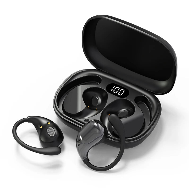 Bluetooth 5.4 Ear‑Hook Wireless Earbuds TWS with Hi‑Fi Stereo, Waterproof Design, LED Display and Long Standby