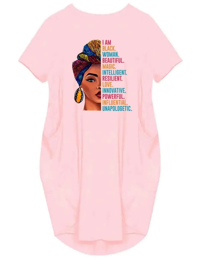 Plus Size Women's Short Sleeve O‑Neck Loose Casual Dress