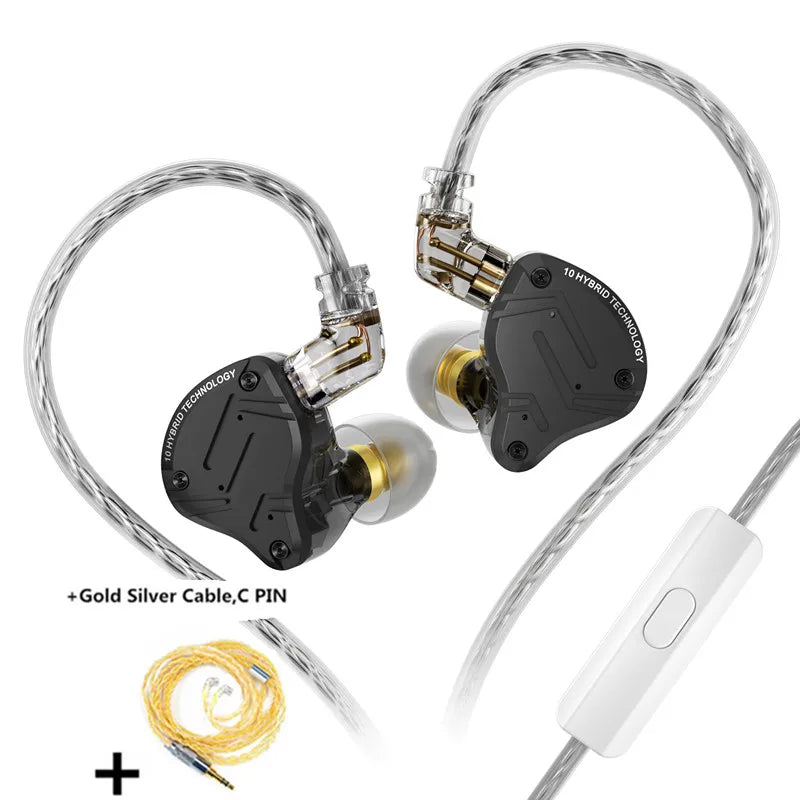 Hybrid Metal In‑Ear Earphones with Bass Boost and Noise Cancelling