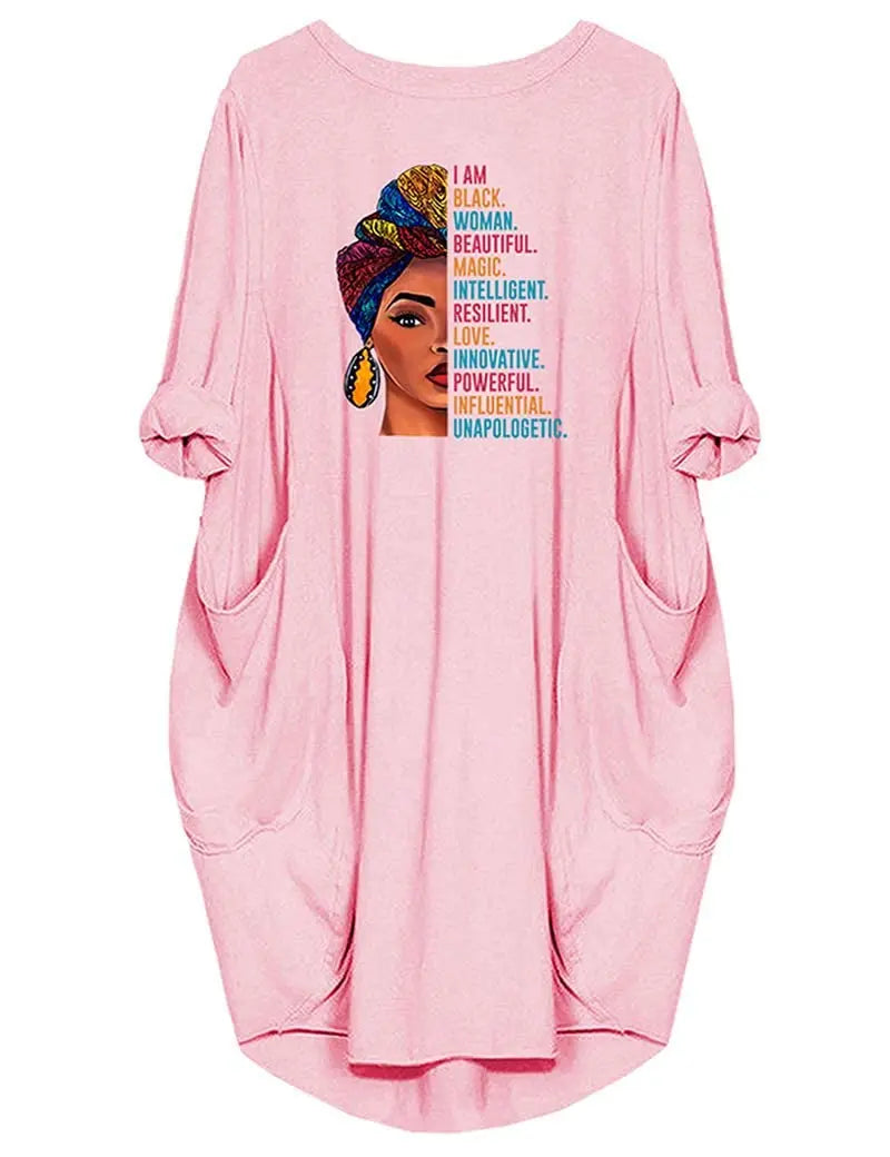Plus Size Women's Short Sleeve O‑Neck Loose Casual Dress