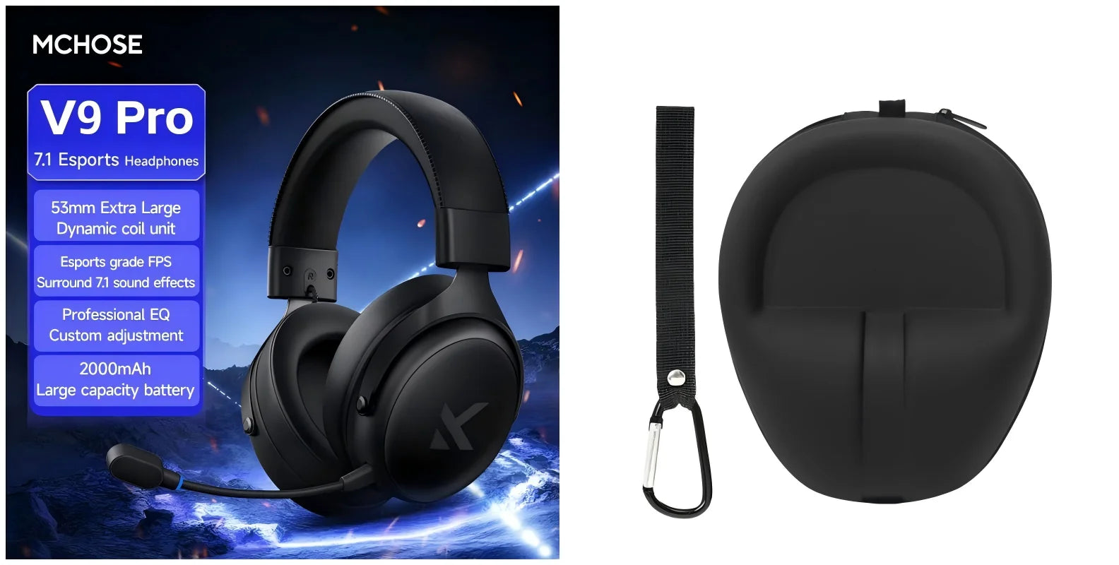 Over‑Ear Quad‑Mode Wireless Gaming Headset with Microphone for PC, Bluetooth Connectivity, Delta Style