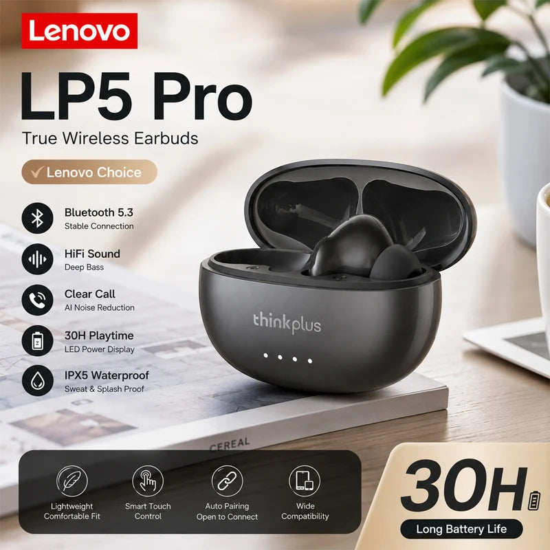 LP5 Pro True Wireless Stereo Earbuds with Bluetooth 5.4, Touch Controls and Low‑Latency Gaming Mode