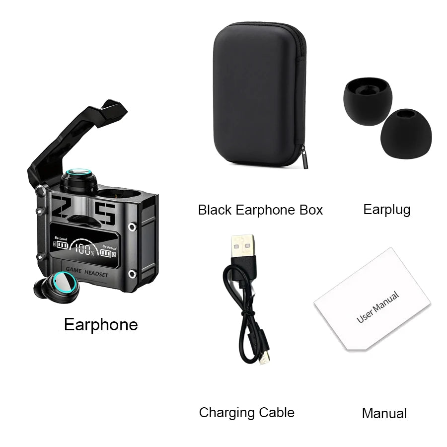 True Wireless Stereo Earbuds with Touch Control, Bluetooth and Noise Reduction