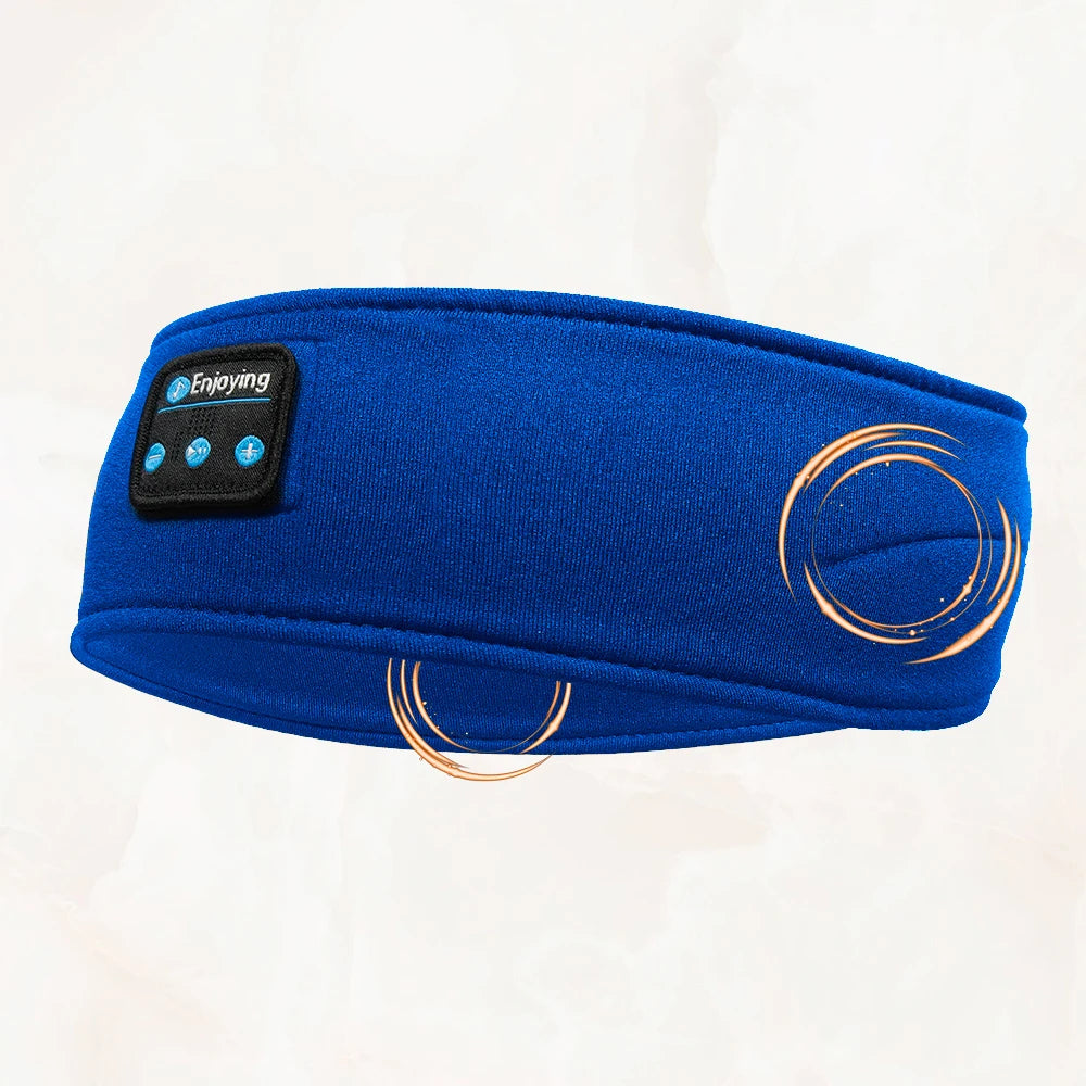 Elastic Wireless Bluetooth Headband with Built-in Earphones and Eye Mask