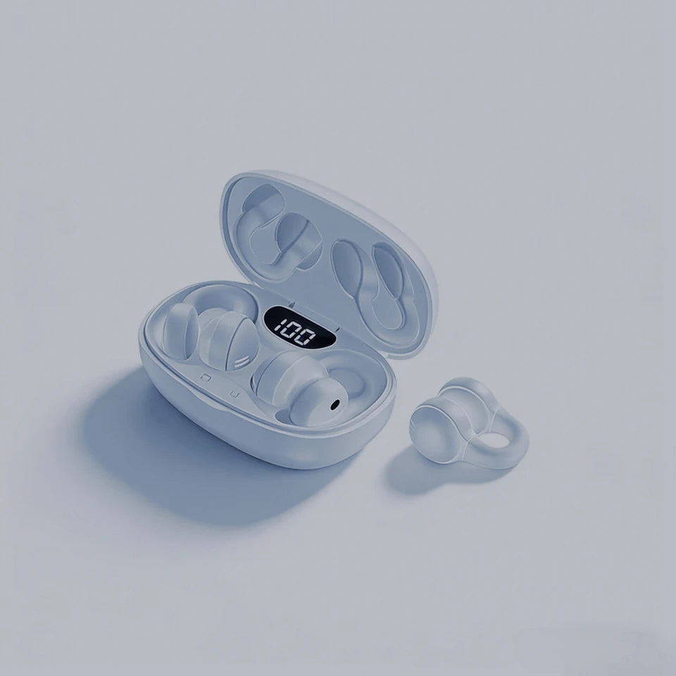 Ultra-Light Bone Conduction Clip‑On Earphones with Low‑Latency Gaming Mode and Digital Audio‑Video Sound