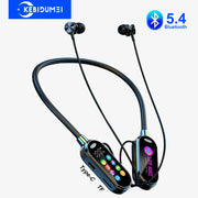 Neckband Bluetooth 5.4 Earbuds with Color Screen, HiFi Stereo Sound and Noise Reduction