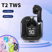 T2 Wireless Bluetooth Earbuds Transparent Hi‑Fi Design with LED Power Display – Compatible with Xiaomi