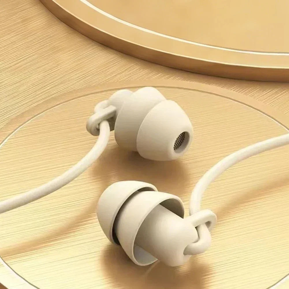 Silicone 3.5mm Jack Wired Headphones With Mic In-ear Sleep Earphones Handsfree With Cable Earbuds In-line Control Headset