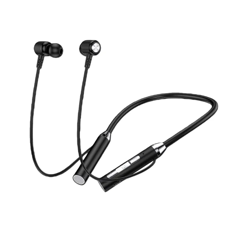 9D Wireless Bluetooth Sport Neckband Earbuds with Magnetic Clip and Built‑in Mic – TWS Design