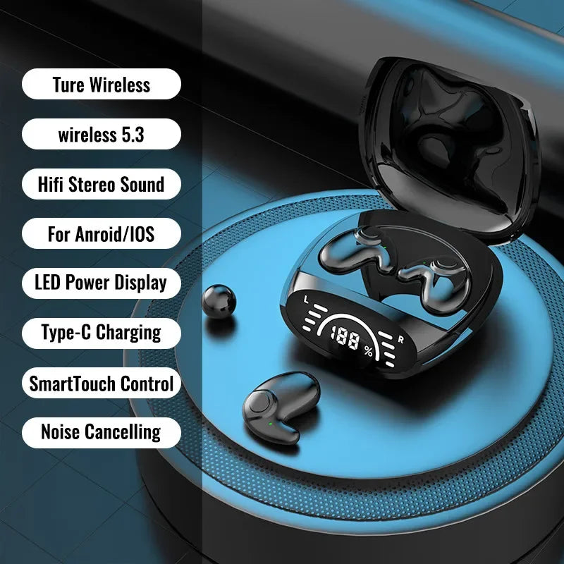 Invisible Mini Sleep Earbuds Bluetooth 5.3, Hi‑Fi Stereo, Sports Noise Reduction, Compatible with Xiaomi