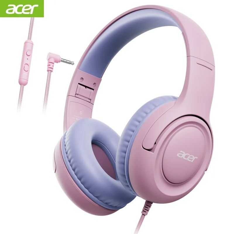 HK03 Kids Wired Headphones with Volume Limiter – Foldable Stereo Headset for School
