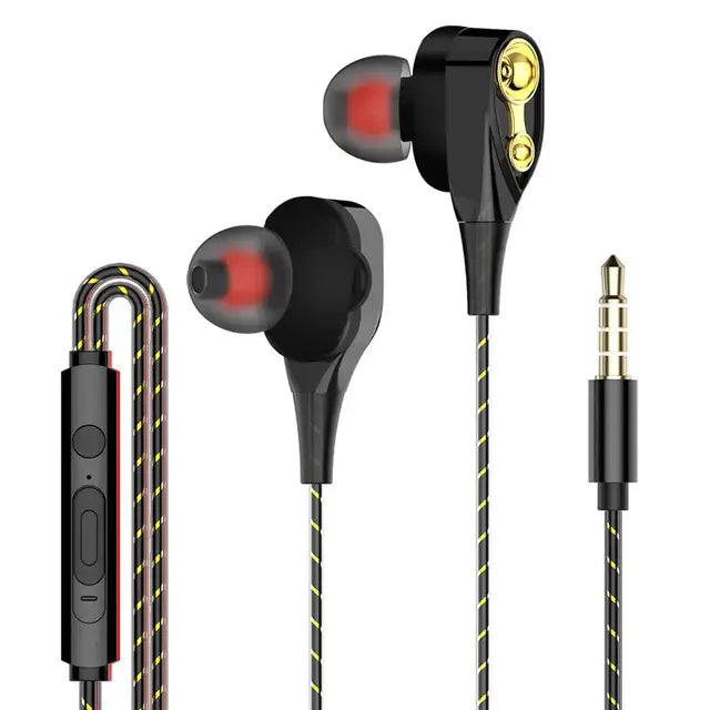 Double Moving Coil In‑Ear Headphones with Subwoofer and High‑Fidelity Sound