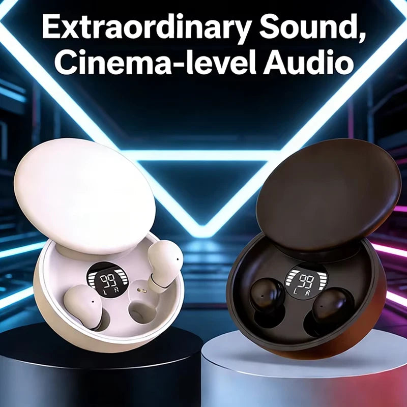 Bluetooth 5.4 Wireless Earbuds – Small Invisible Design with Sliding Cover for Sleep and Sport