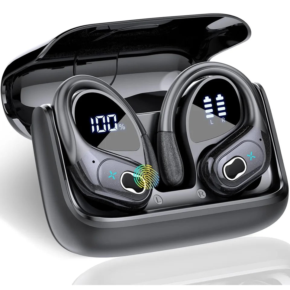 Waterproof True Wireless Bluetooth 5.4 Earbuds with LED Digital Display and Noise Reduction